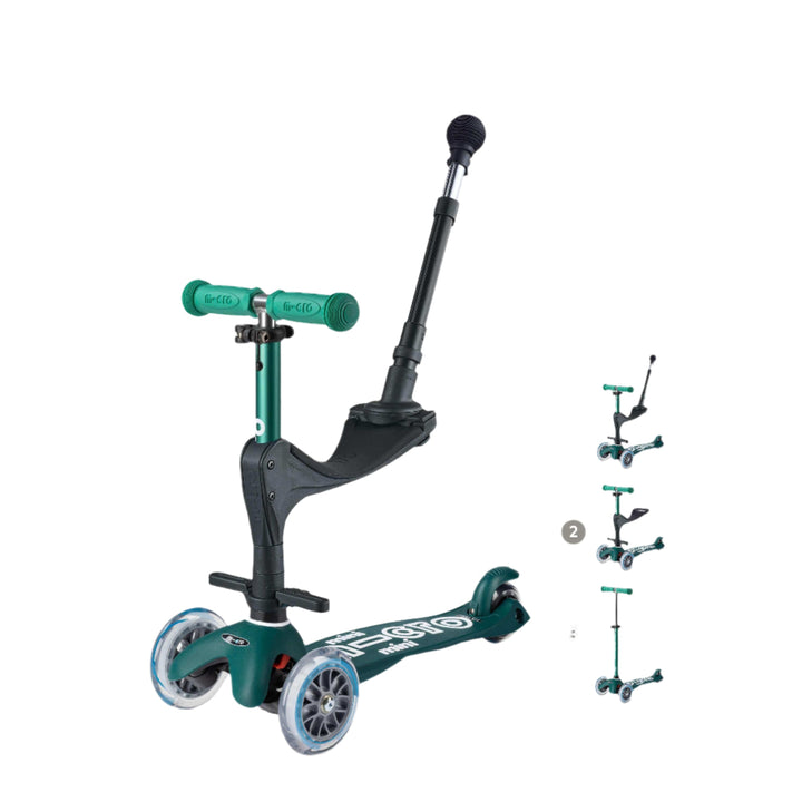 Micro Scooters Scooter Micro 3 in 1 Deluxe Plus Scooter (with Push Handle) - Eco Green