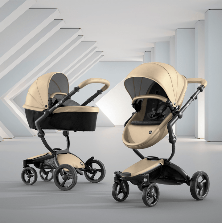 Mima Travel Systems Mima Xari 3in1 Pushchair with Starter Pack - Black/Champagne/Black