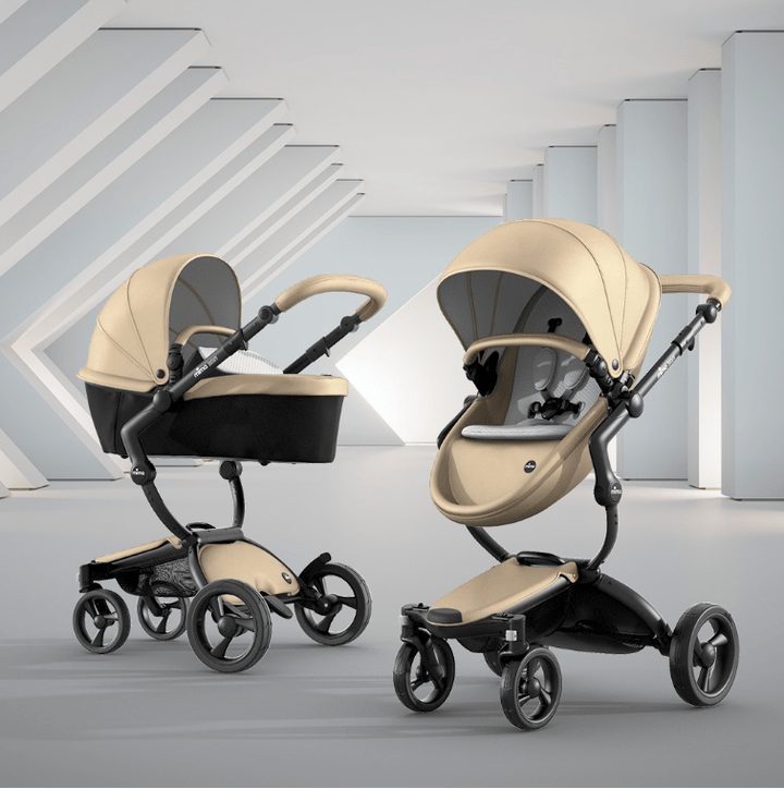 Mima Travel Systems Mima Xari 3in1 Pushchair with Starter Pack - Black/Champagne/White