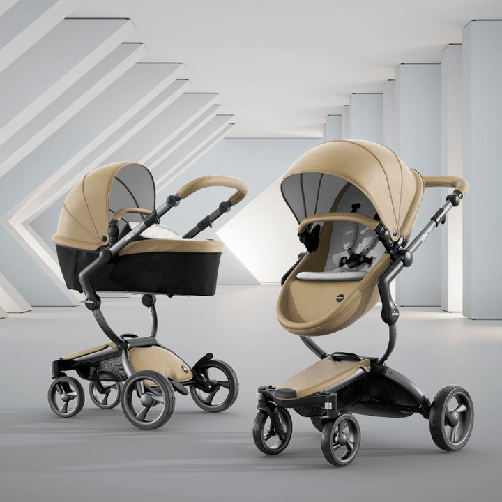 Mima Travel Systems Mima Xari 3in1 Pushchair with Starter Pack - Black/Latte/White
