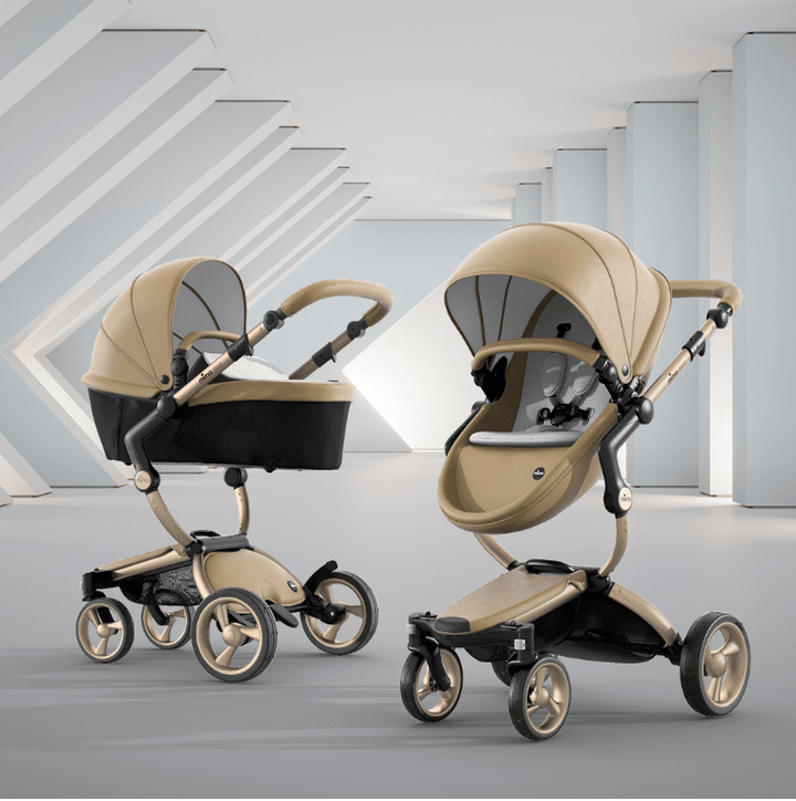 Mima Travel Systems Mima Xari 3in1 Pushchair with Starter Pack - Champagne/Latte/White