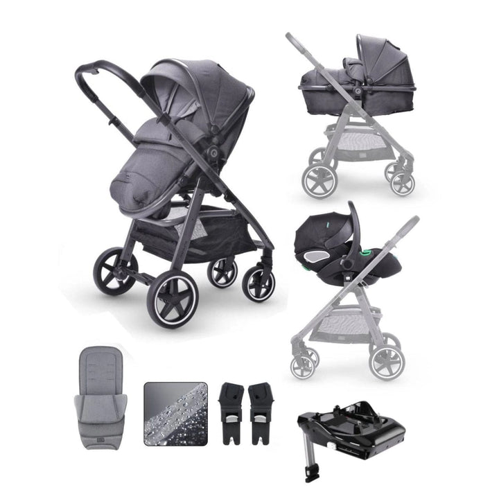 Miniuno Prams & Pushchairs Miniuno TouraGo Travel System with Base - Anthracite