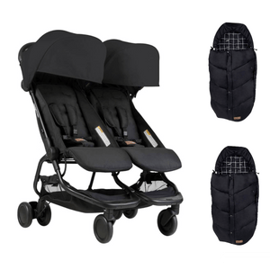 Mountain Buggy Nano Duo with 2x Sleeping Bags Silver UK Baby Centre