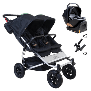 Mountain Buggy Travel Systems Mountain Buggy Duet Twin Car Seat Bundle - Caviar