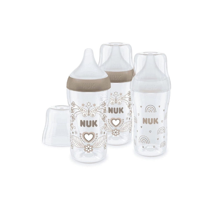 NUK Home Equipment NUK Perfect Match 3 Piece Bottle Set - Rainbow Heart (260ml)