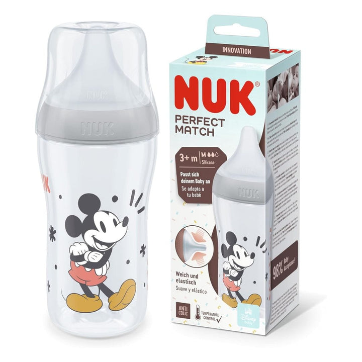 NUK Home Equipment NUK Perfect Match Temperature Control Bottle - Mickey Mouse (260ml)