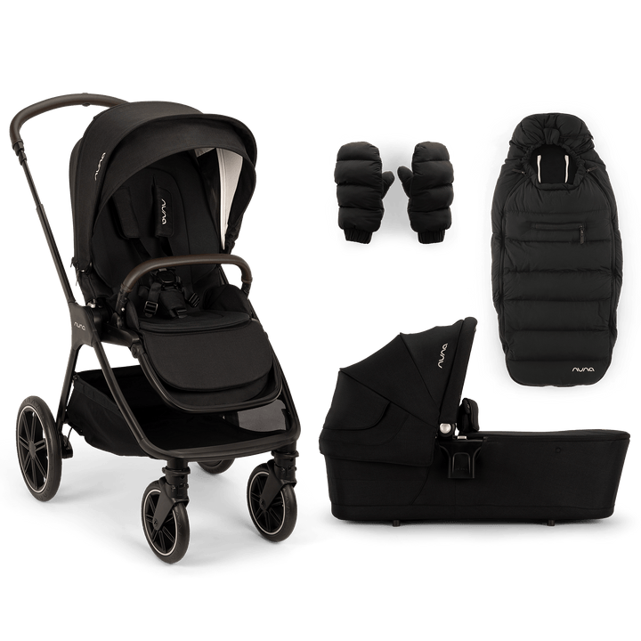 nuna lx stroller Nuna Triv LX Pram Bundle - Caviar | All-Terrain Pushchair Set