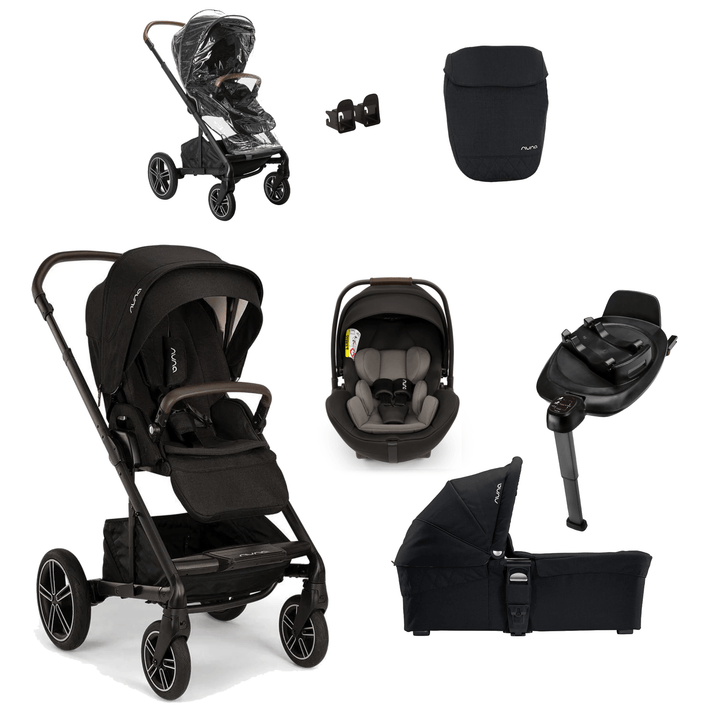Nuna Travel Systems Nuna MIXX Next & ARRA Flex Travel System - Caviar (Chocolate Leatherette)