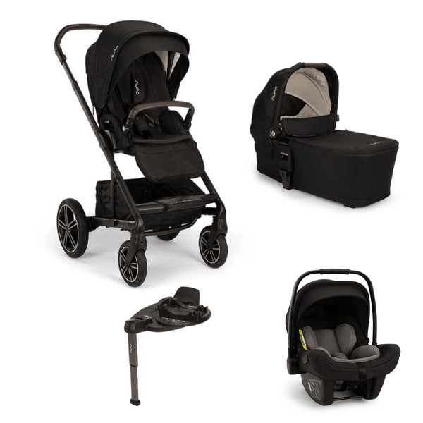 Nuna Travel Systems Nuna MIXX Next (PIPA Next & BASE Curv) Travel System - Caviar (Chocolate Leatherette)