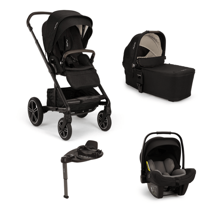 Nuna Travel Systems Nuna MIXX Next (PIPA Next & BASE Curv) Travel System - Caviar (Chocolate Leatherette)
