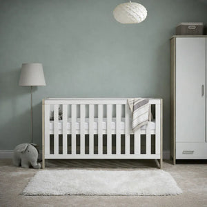 OBABY Cot Beds Obaby Nika Cot Bed - Grey Wash with White