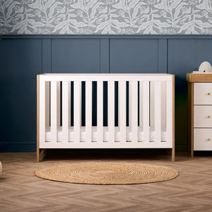 OBABY Cot Beds Obaby Nika Cot Bed - Oak & White