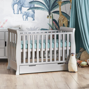 OBABY Cot Beds Obaby Stamford Mini Sleigh Cot Bed - Warm Grey