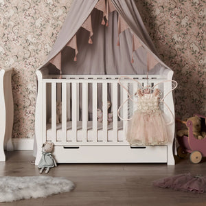 OBABY Cot Beds Obaby Stamford Mini Sleigh Cot Bed - White