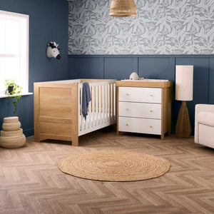 OBABY Nursery Furniture Obaby Nika 2 Piece Room Set & Underdrawer - Oak & White
