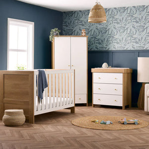 OBABY Nursery Furniture Obaby Nika 3 Piece Room Set - Oak & White
