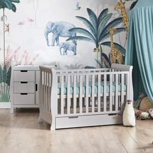OBABY Nursery Furniture Obaby Stamford Mini Sleigh (2 Piece) Room Set - Warm Grey