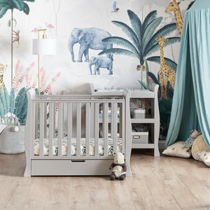 OBABY Nursery Furniture Obaby Stamford Space Saver Sleigh (2 Piece) Room Set - Warm Grey