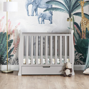 OBABY Space Saver Cots Obaby Stamford Space Saver Sleigh Cot - Warm Grey