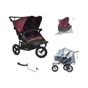 Out n About double pushchairs Out N About Nipper Double V6 Newborn & Toddler Bundle - Brambleberry Red
