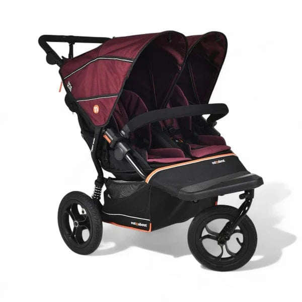 Out n About double pushchairs Out N About Nipper Double V6 Newborn & Toddler Bundle - Brambleberry Red