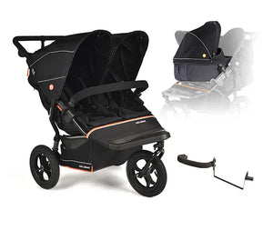 Out n About double pushchairs Out N About Nipper Double V6 Newborn & Toddler Bundle - Summit Black