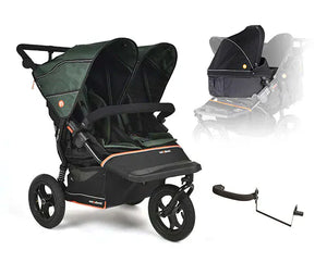 Out n About double pushchairs Out N About Nipper Double V6 Newborn & Toddler Bundle - Sycamore Green