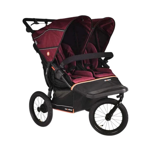 Out n About double pushchairs Out N About Nipper Double V6 Plus Newborn & Toddler Bundle - Brambleberry Red
