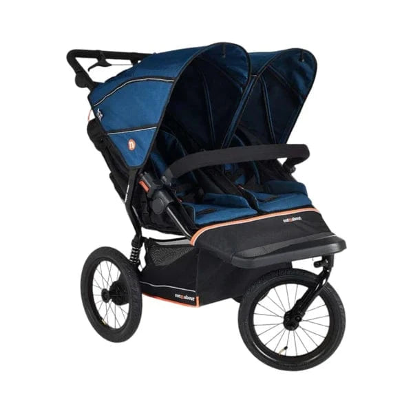 Out n About double pushchairs Out N About Nipper Double V6 Plus Newborn & Toddler Bundle - Highland Blue