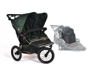 Out n About double pushchairs Out N About Nipper Double V6 Plus Pod Newborn and Toddler Bundle - Sycamore Green