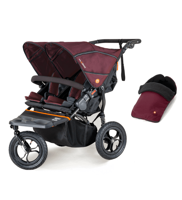 Out n About double pushchairs Out n About Nipper V5 Double Pushchair with Footmuff - Bramble Berry