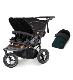 Out n About double pushchairs Out n About Nipper V5 Double Pushchair with Footmuff - Summit Black