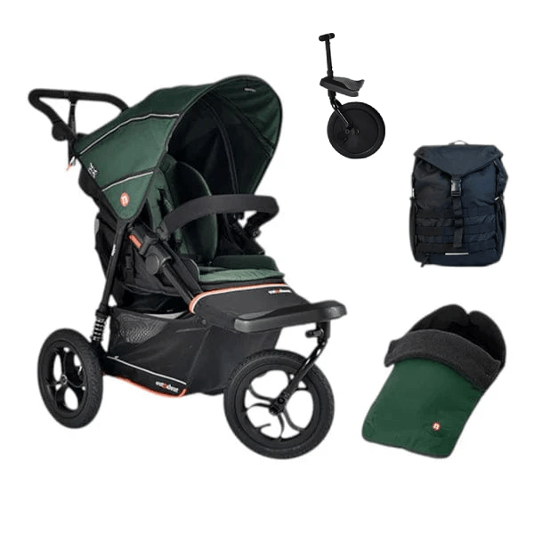 Out n About Out N About Nipper V6 Adventure Bundle with FREE Front Rider - Sycamore Green