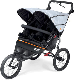 Out n About Pushchairs Out n About Nipper Sport V5 Double Pushchair - Rocksalt Grey