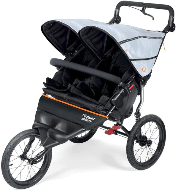 Out n About Pushchairs Out n About Nipper Sport V5 Double Pushchair - Rocksalt Grey