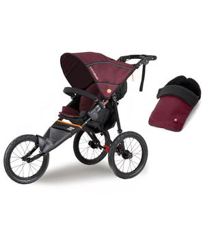 Out n About Pushchairs Out n About Nipper Sport V5 Single Pushchair with Footmuff - Brambleberry Red