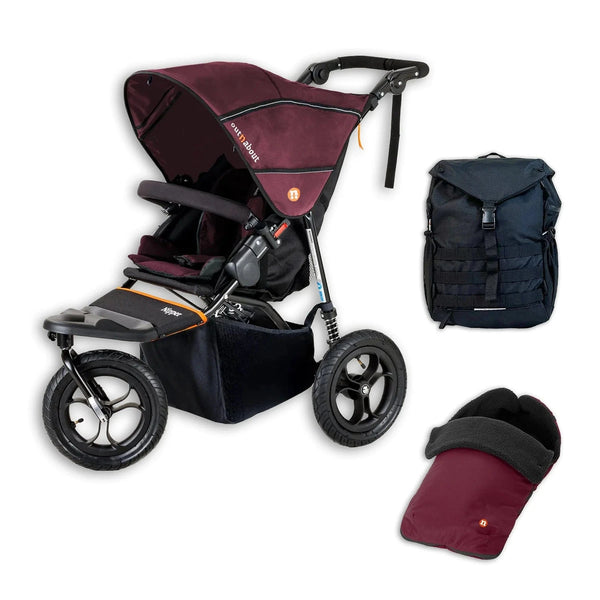 Out n About Pushchairs Out N About Nipper V5 All-Terrain Adventure Bundle - Brambleberry Red