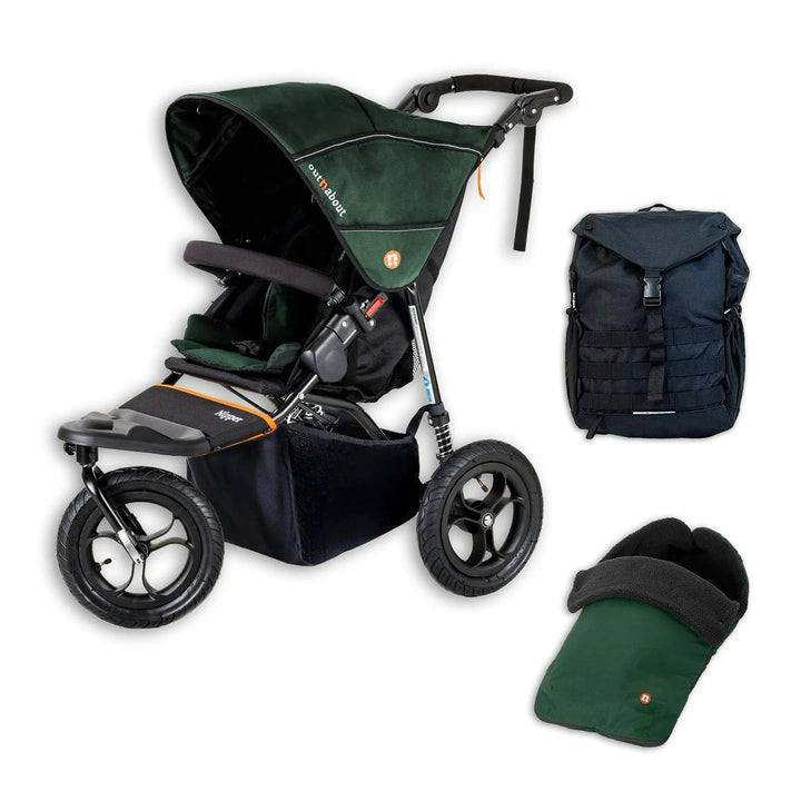 Out n About Pushchairs Out N About Nipper V5 All-Terrain Adventure Bundle - Sycamore Green