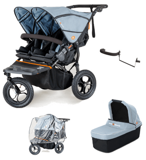 Out n About Pushchairs Out n About Nipper V5 Double Pushchair Starter Bundle - Rocksalt Grey