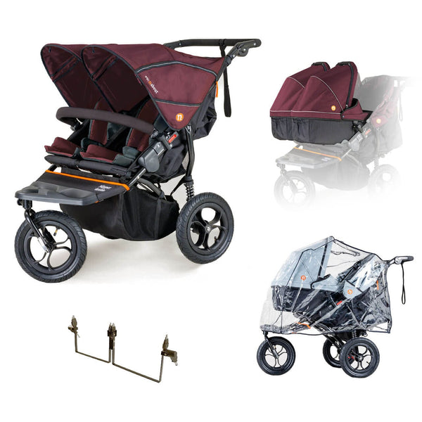 Out n About Pushchairs Out n About Nipper V5 Double Pushchair Twin Bundle - Bramble Berry