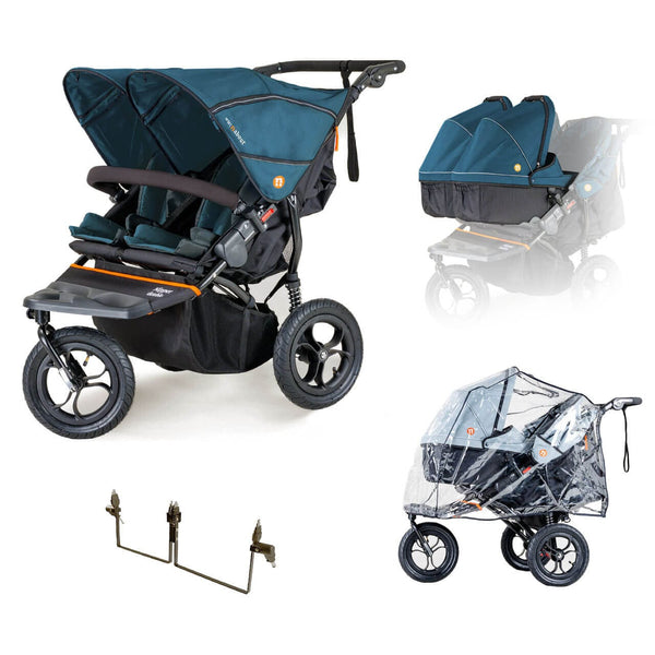Out n About Pushchairs Out n About Nipper V5 Double Pushchair Twin Bundle - Highland Blue