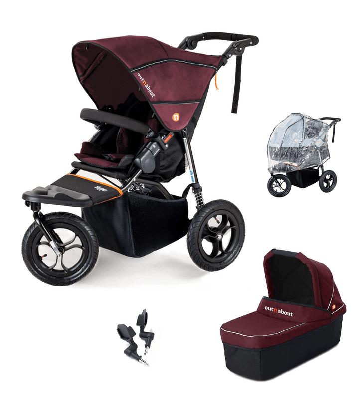 Out n About Pushchairs Out n About Nipper V5 Single Pushchair Starter Bundle - Bramble Berry