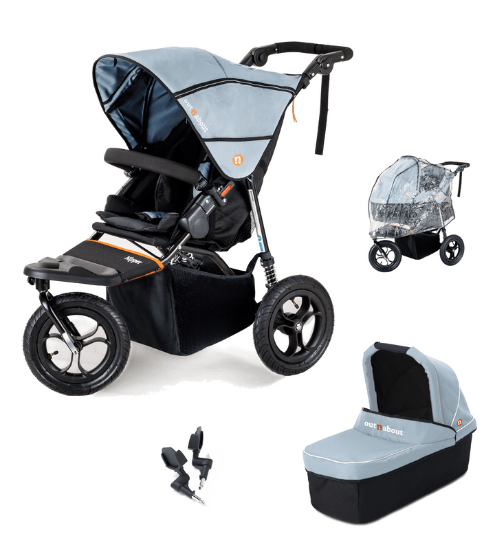 Out n About Pushchairs Out n About Nipper V5 Single Pushchair Starter Bundle - Rocksalt Grey
