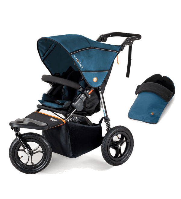 Out n About Pushchairs Out n About Nipper V5 Single Pushchair with Footmuff - Highland Blue