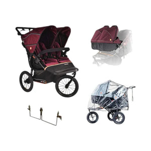 Out n About twin pushchairs Out N About Nipper Double V6 Plus Twin Bundle -  Brambleberry Red