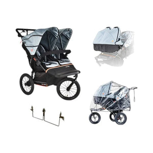 Out n About twin pushchairs Out N About Nipper Double V6 Plus Twin Bundle - Rocksalt Grey