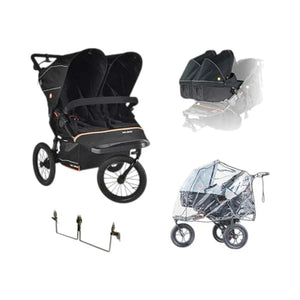 Out n About twin pushchairs Out N About Nipper Double V6 Plus Twin Bundle - Summit Black