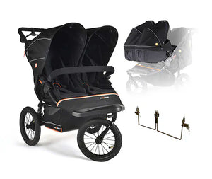 Out n About twin pushchairs Out N About Nipper Double V6 Plus Twin Bundle - Summit Black