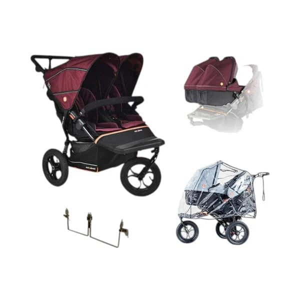 Out n About twin pushchairs Out N About Nipper Double V6 Twin Bundle - Brambleberry Red