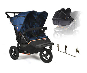 Out n About twin pushchairs Out N About Nipper Double V6 Twin Bundle - Highland Blue